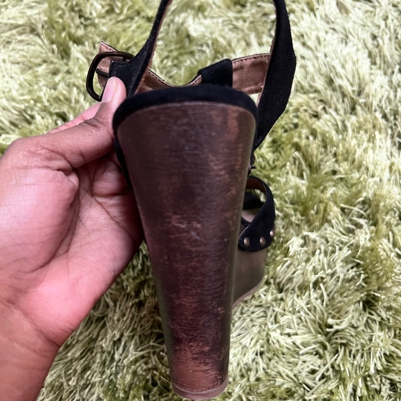 Black Suede Wedges - Picture 3 of 7